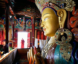 Buddha Statue at Thiksey Monastery Gompa, Indus valley, Ladakh