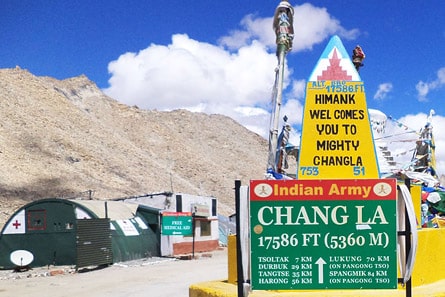 Road over Chang La Pass (5,360m), Ladakh