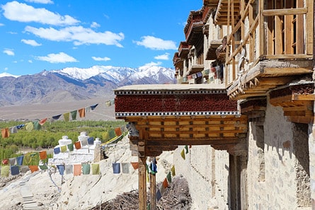 Shey Palace with mountains, Ladakh